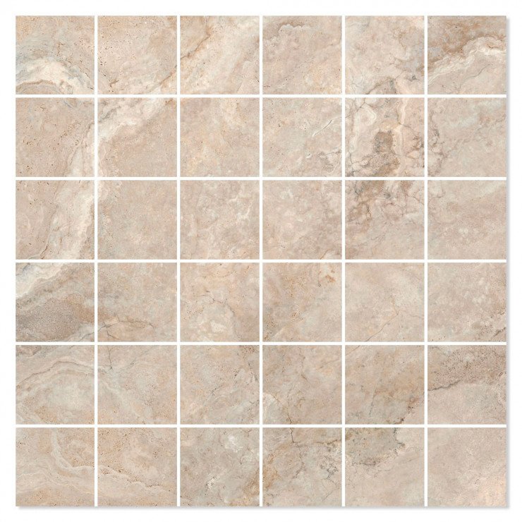 Mosaik Klinker Ardesie Beige Mat 30x30 (5x5) cm-0